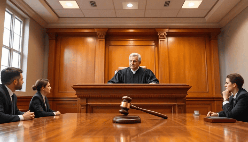 family law courtroom or judge's gavel